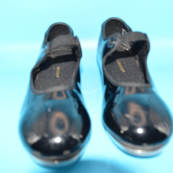 Girls Weissman Black Patent Tap Shoes Sz 3.5 Y Pre-owned - Picture 2 of 6